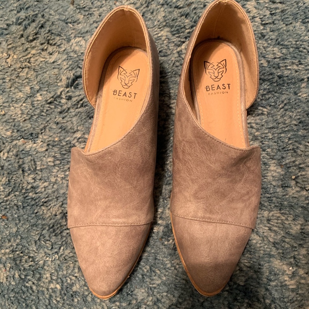 Grey cut out booties